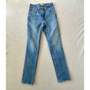 Madewell The Perfect Vintage Jean Womens 25 High Rise Straight Blue Denim